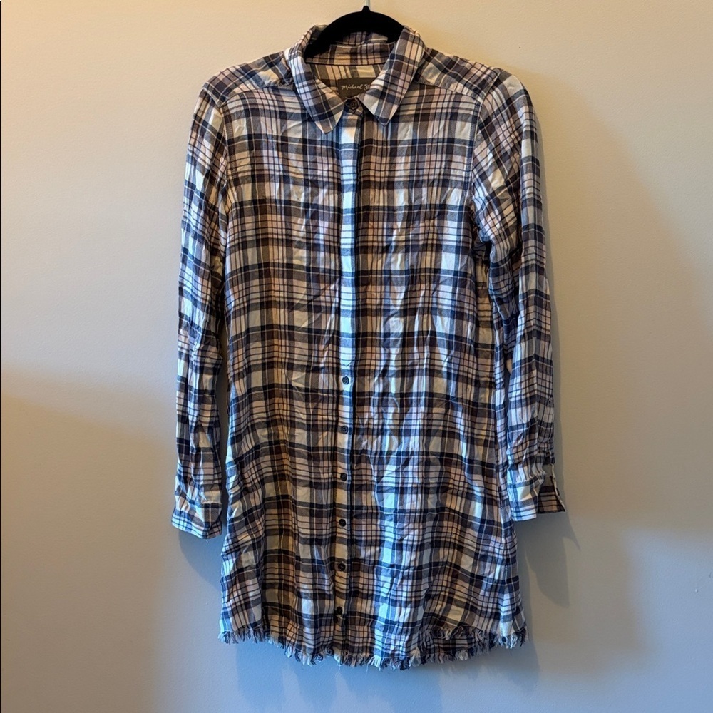 Michael Stars Plaid Shirt Dress SZ S